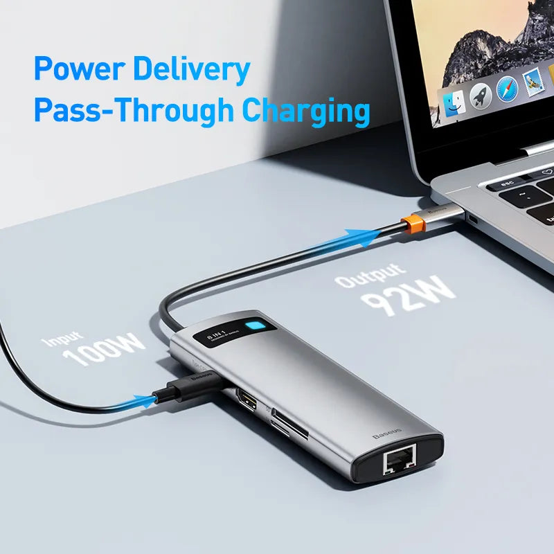 Baseus USB Type C HUB with LED Indicator light